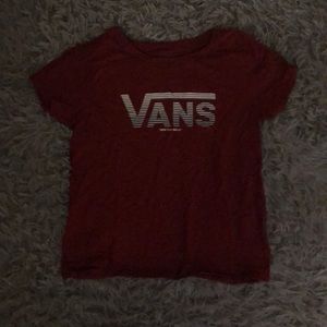 Burgundy vans tee